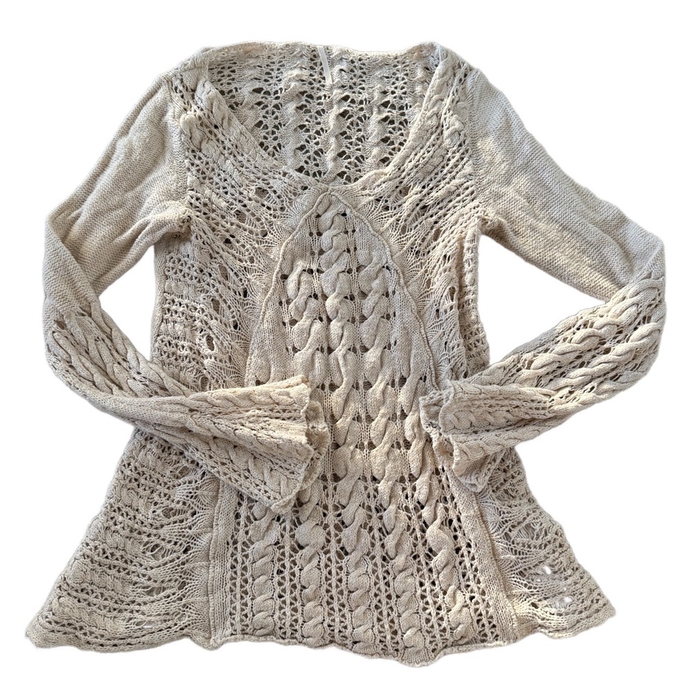 Free People Cream Lace Tunic
